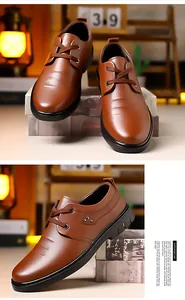 Dettaglio di scarpe casual in pelle marrone con cuciture decorative e finiture in metallo