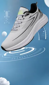 Detail showing adaptive cushioning technology and flexible sole of men's running shoes