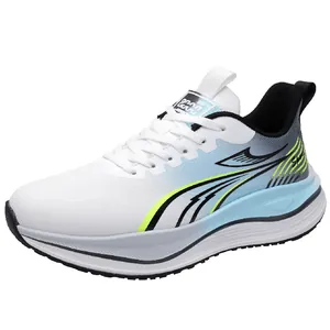 Sneakers sportive classiche con suola spessa in bianco e blu per il tempo libero