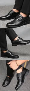 Detailansicht der schwarzen Business-Lederschuhe mit feiner Textur und Seitennaht