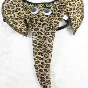 Men's Novelty Elephant G-String Underwear Sexy Leopard Print Spandex Mesh Thong With 3D Trunk Ears And Movable Eyes Funny Gift