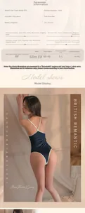 Size guide for navy blue lace teddy bodysuit featuring detailed measurement specifications