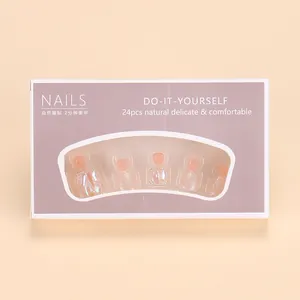 Set de 24 uñas postizas para pies rosa con purpurina, perlas y acabado brillante