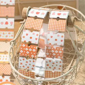 Floral PET tape rolls with peach and fruit patterns for DIY scrapbooking decoration