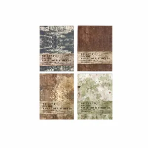 Vintage cosmic galaxy folding notebook set with four unique abstract art textures