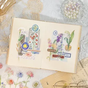 Stickers floraux avec dorures vintage de papillons et roses pour décoration de scrapbooking