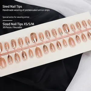 Short galaxy luxury press-on nails with celestial moon and star patterns, 30 pieces