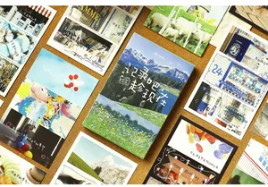Lot de cartes postales artistiques sur panneau de liège avec thèmes nature et vie