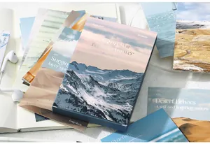 Lot de cartes postales artistiques avec paysages de montagne et citations de nature