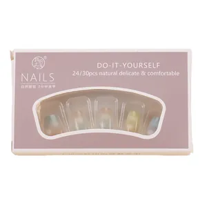 Minimalist macaron gradient cat eye press-on nails set with natural delicate finish