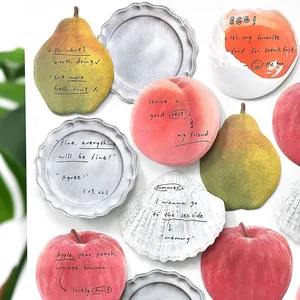 Creative Shaped Fruit Sticky Notes Writing Paper Memo Pad For School Office Decoration Pear Peach Apple Egg Shell Design