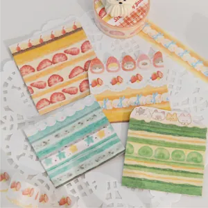 Set di nastri washi con torta di fragole e carte decorative per diari scrapbooking