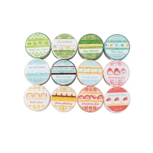 Set di 12 rotoli di nastro washi acquerello carino per scrapbooking e diario fai da te