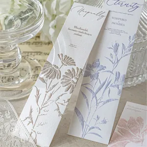 Vintage floral embossed bookmarks with retro English poetry motifs on textured paper