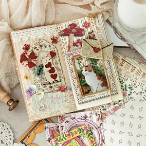 Retro Garden Post Office embossed card set for DIY scrapbooking and journal decoration