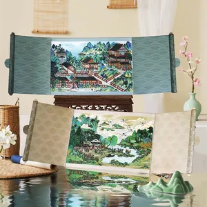 Chinese Vintage Style DIY 2.5D Landscape Puzzle Stickers PET Material For Scrapbooking Manual Art Craft Journal Decor