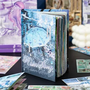 Livre d'autocollants relié Rain Song et ensemble de papeterie pour scrapbooking créatif