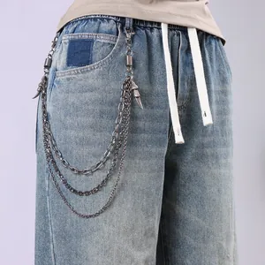 Catena per pantaloni multistrato stile punk con ciondoli artigli d'aquila in metallo