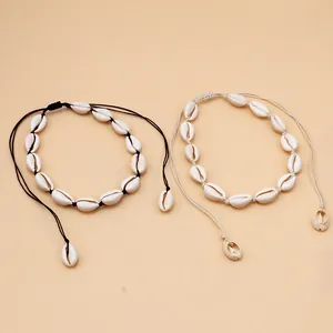 Natural Cowrie Shell Handmade Braided Rope Adjustable Choker Necklace Bohemian Beach Summer Jewelry For Women Men