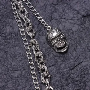 Punk-Stil Totenkopf-Hosenkette mit Metallgliedern für Herren Hip-Hop Fashion Streetwear