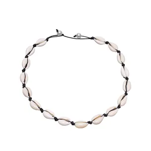 Ensemble collier en coquillage naturel avec perles au style de plage bohème