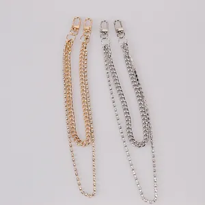 Catena per il corpo a doppio strato a forma di U con maglie chunky e dettagli strass