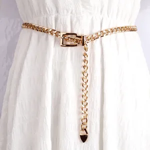 Ceinture Chaîne en Métal et Alliage pour Femmes Avec Pendentif Cœur Style Vintage Punk Or Argent Bijoux de Taille