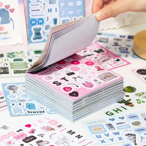 Deco sticker book with alphabet letters and daily icons for journaling and DIY crafts