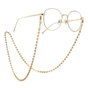 Glänzende Strass Brillenkette Für Damen Legierung Kristall Maskenband Anti-Verlust Brillenband Mit Verstellbaren Silikonschlaufen