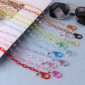 Acrylic Alloy Transparent Eyeglasses Chain For Women Kids Colorful Mask Lanyard Anti-Lost Link Chain Glasses Holder Strap