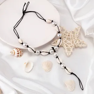 Bracelet de cheville bohème fait main en perles et coquillages pour plage d'été