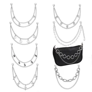 Mode Lagige Legierung Metall Taschenkette Gurt Mit Schmetterling Kreuz Münze Künstliche Perle Anhänger Ersatz Schultergurt Für Handtaschen Damen Zubehör