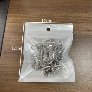 Macro view of silver punk pants chain with spiked studs in a 10x12cm package