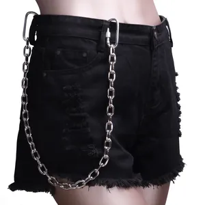 Chaîne de Pantalon en Métal Punk Hip Hop pour Hommes Femmes Couleur Argent Gothic Jeans Chaîne de Portefeuille Accessoires de Ceinture Bijoux
