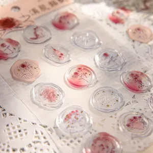 Pegatinas 3D de resina con rosas y efecto sello de lacre para scrapbooking romántico