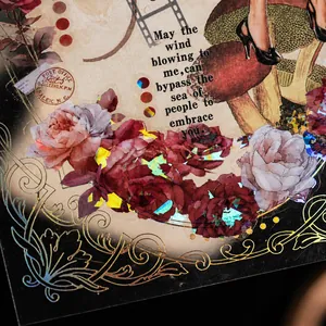 PET-Blumenband mit Laser-Goldfolienprägung für DIY-Scrapbooking und Planer