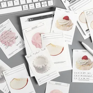 Esthetische plaknotities met dessertillustraties en dagelijkse planningssecties in pastel