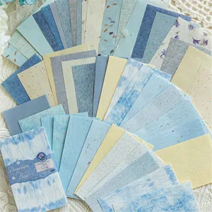 50 φύλλα vintage χαρτί τέχνης σε daydream blue για scrapbooking και DIY κολάζ