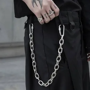 Punk Grobe Metall Hosenkette Für Damen Herren Robuster Karabiner Geldbörsenkette Streetwear Hüftgürtel Zubehör Schmuck