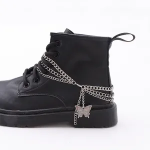 Schmetterlingsanhänger Mehrlagige Metall Schuhkette Für Stiefel Hip Hop Punk Gothic Streetwear Schuhzubehör Für Damen Herren