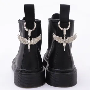 Punk Gothic Scorpion Angel Wing Shoe Charms For Boots Metal Rhinestone Pendant Decorative Accessories For Martin Boots Gift