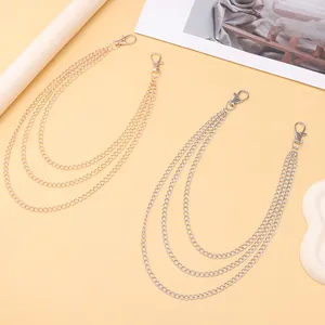 Multi-layer hip-hop metal pant chains in gold and silver finish with lobster clasps