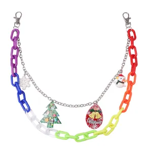 Chaîne de Noël arc-en-ciel avec bonhomme de neige et flocon pour sacs