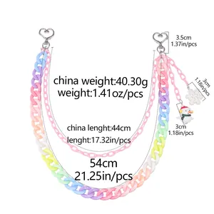 Detailed size specifications for triple-layer acrylic snowman and snowflake pants chain