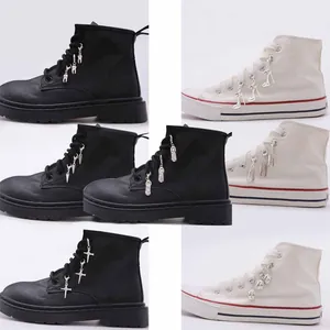 Adornos para Zapatos de Aleación Plata Retro Punk Calavera Cruz Cuchilla de Afeitar Tacón Alto Diente Colgantes Con Cierre de Langosta DIY