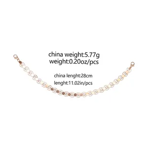 Detail showing length and weight specs for the colorful heart boho chain accessory