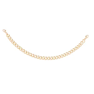 Detail of gold curb chain with lobster clasps for hats and bohemian style accessories