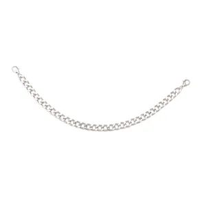 Silver lobster clasp detail and robust Cuban link chain texture for bohemian accessories