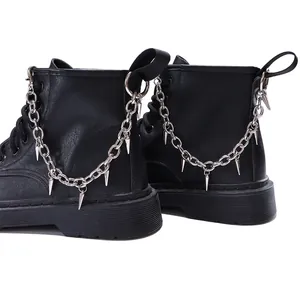 Punk Metall Schuhketten Für Crocs Clogs Silber Stachel Niete Anhänger Schuh Charms DIY Personalisierte Clog Dekoration Zubehör Für Damen Herren