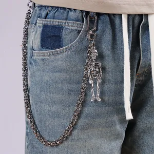 Punk Metal Skull Waist Chain Hip Hop Woven Lantern Pants Chain Gothic Pocket Chain For Men Women Body Jewelry